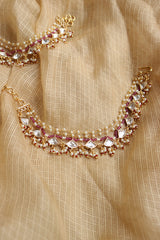 Kundan Ruby Tri Ear Chain