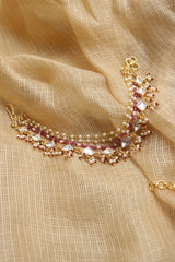Kundan Ruby Tri Ear Chain