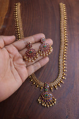 Tradtional Ruby Green Flower Set Long