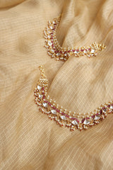 Kundan Ruby Tri Ear Chain