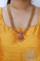 Tradtional Ruby Green Flower Set Long