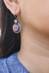 Painted Stone Hook Earrings