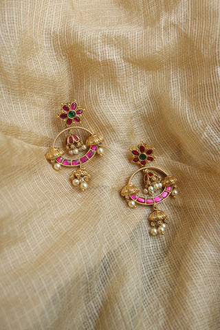 Jadau Jhumka Flower Earrings