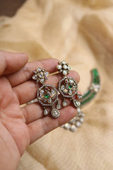 Victorian Peacock Tilak Close Neck Set