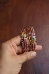 Peacock Square set of 2 Bangles