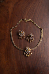 Kundan Peacock Close Neck Set