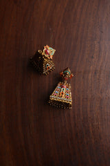 Temple Enamel Jhumkas
