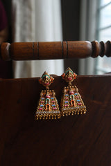 Temple Enamel Jhumkas