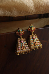 Temple Enamel Jhumkas