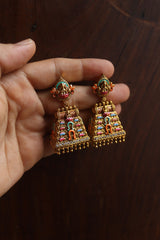 Temple Enamel Jhumkas