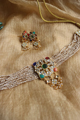 Jadau Multi Cut Stones Choker Set