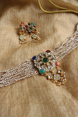 Jadau Multi Cut Stones Choker Set
