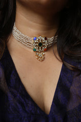 Jadau Multi Cut Stones Choker Set
