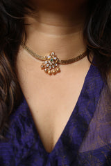 Kundan Peacock Close Neck Set