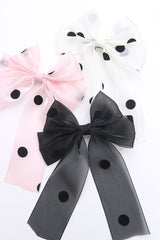 Velvet Polka Barette