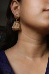 Temple Enamel Jhumkas