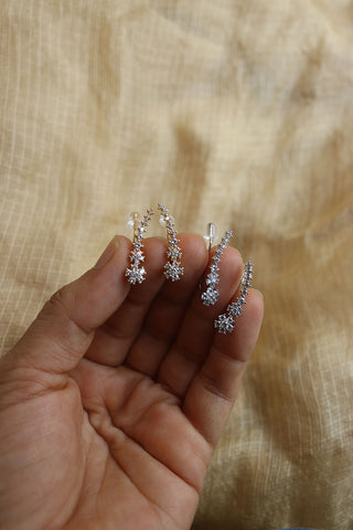 Delicate Flower AD Slide Earrings