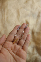 Delicate Rivet AD Slide Earrings