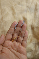 Delicate Rivet AD Slide Earrings