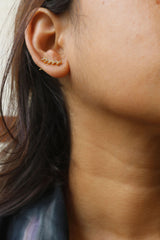 Delicate Rivet AD Slide Earrings