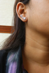 Delicate Dual Flower Slide Earrings