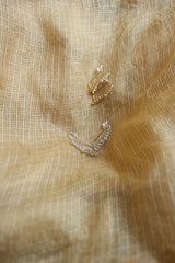 Delicate Leaf pearl Slide Earrings