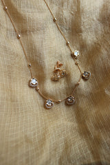 Dainty Polki Drops Necklace Set