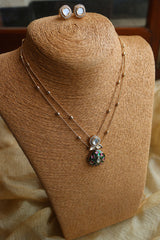Enamel Polki Pendant Set