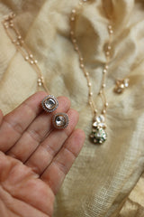 Enamel Polki Pendant Set