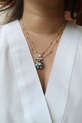 Enamel Polki Pendant Set