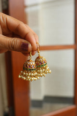 Hook Double Pearl Jhumkas