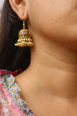 Hook Double Pearl Jhumkas