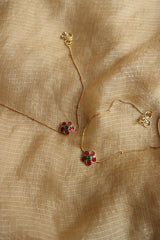 Jadau Flower Anklet Set