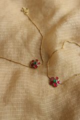 Jadau Flower Anklet Set