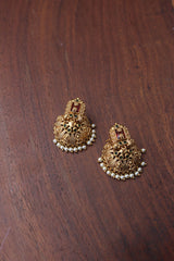 Ruby Lakshmi Tilak Jhumkas