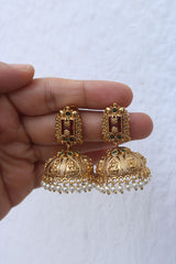 Ruby Lakshmi Tilak Jhumkas