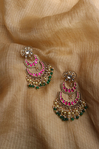 Jadau Double Chaandbali Earrings