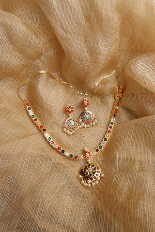 Traditional Multicolor Pendant Set