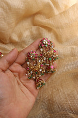 Antique Jadau Chaand Jhumka Earrings