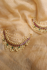 Ovals Ruby Statement Ear Chain