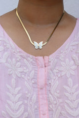 Butterfly Two Tone Necklace