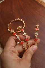 Set of 4 Coral Flower Bangles