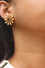 Oval Spokes Ruby Green Studs
