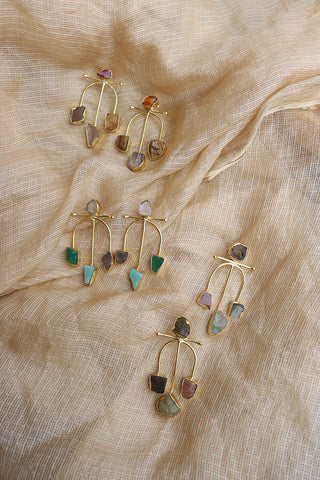 Natural Stone Bar Earrings