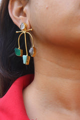 Natural Stone Bar Earrings