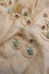 Natural Stone loop Earrings