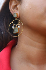 Natural Stone loop Earrings