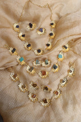 Natural Stone Half Flower Necklace