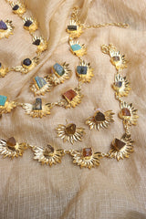 Natural Stone Half Flower Necklace
