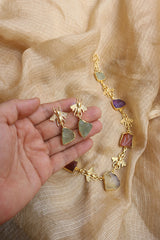 Natural Stone Bee Necklace Set